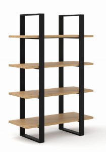 Duży regał z dębowymi Półkami