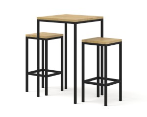 Kwadratowy stół i dwa hokery