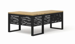 Biurko dębowe loft narożne - PRAWE